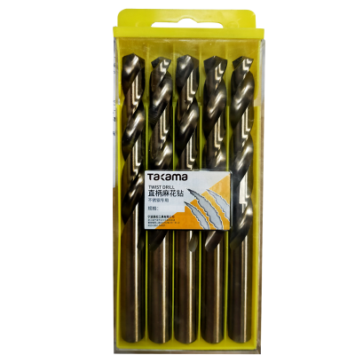 高松(takama )麻花钻头 不锈钢钻头 手电钻钻头 高速钢金属打孔钻头套装 9.5mm5支装 902095