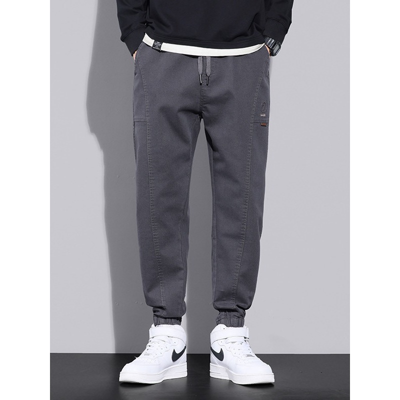休闲裤男款简约百搭哈伦束脚裤舒适耐磨抽绳运动卫裤男生