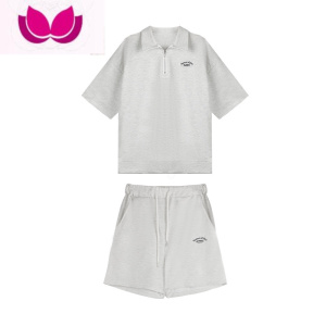 七斓运动套装女夏季减龄polo衫短袖上衣宽松休闲裤子短裤小个子套