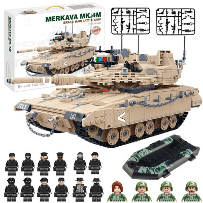 军事系列拼装积木玩具兼容乐高坦克99军队直升机战斗飞机航母战舰坦克我的世MK4梅卡瓦主战坦克1540块积木+送15礼品