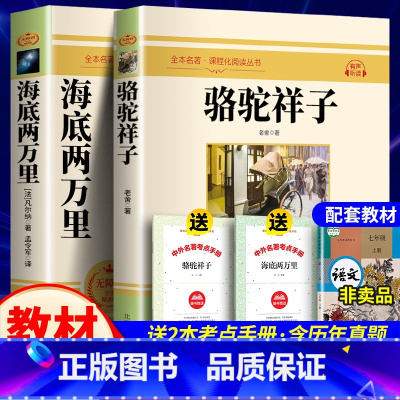 全2本 海底两万里+骆驼祥子+考点 [正版]骆驼祥子老舍原著 七年级下册课外阅读书名著 七年级下册语文书目老师初中课外阅