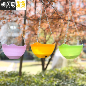 三维工匠垂吊塑料吊篮花盆吊兰盆悬挂壁挂式绿萝多肉种花阳台加厚树脂花盆 随机2个装 大花盆容器