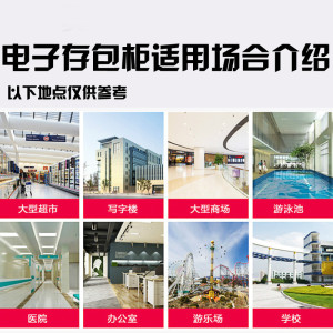 汐岩商场电子存包柜超市寄存柜24带锁条码储物柜12刷卡指纹密码柜