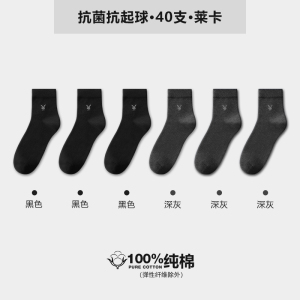 花花公子袜子男士纯棉夏季男款防臭吸汗全棉中筒男袜子商务袜