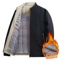 棉服男秋冬季新款加棉加厚棉衣中年商务休闲爸爸装立领外套男