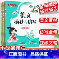 语文 小学通用 [正版]2023美文摘抄与仿写全3册一二三年级四五六年级上下册小学生满分作文精选作文写作技巧与方法作文模