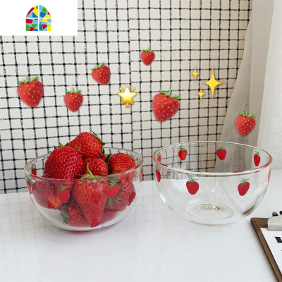 韩风ins可爱少女莓印花水果沙拉碗耐热早餐碗甜品碗 FENGHOU
