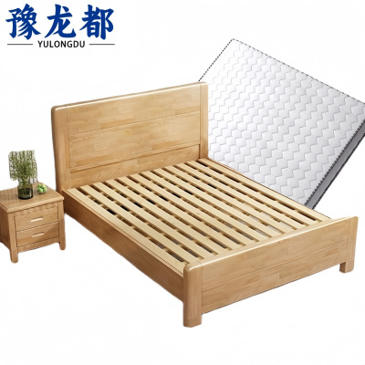 豫龙都床头柜床垫床实木套