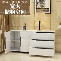 现代简约餐边柜烤漆储物柜茶水柜多功能白色碗柜厨房酒柜组装特价