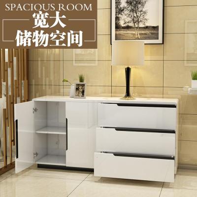 现代简约餐边柜烤漆储物柜茶水柜多功能白色碗柜厨房酒柜组装特价