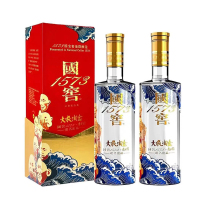 泸州老窖 国窖1573 艺术新春酒 大浪淘金 52度500ml*2 浓香型白酒
