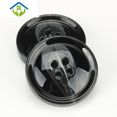 御蓝锦树脂纽扣花纹亮光大衣毛呢风衣西服西装外套黑色扣子圆形钮扣黑花17.5mm（10颗）小于五角钱一圈