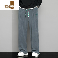 YANXU大码灯芯绒裤子男秋季加肥加大宽松直筒运动裤胖子垂感阔腿休闲裤