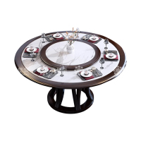 鑫星奈 XXN3110413 岩板餐桌实木圆形餐桌椅组合1.8米圆桌12把餐椅