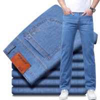 品质小直筒男士裤子修身薄款牛仔长裤青年薄面料百搭高端男装