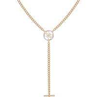 GUESS金色Y型项链水晶吊坠金属现代简约女式优雅饰品
