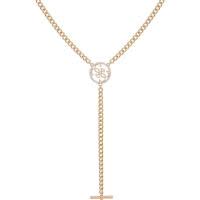 GUESS金色Y型项链水晶吊坠金属现代简约女式优雅饰品