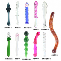 阳具拉珠肛塞G点后庭水晶玻璃男女自玩挑逗情趣用品性工具冰火棒 七珠菊花顶2T-4