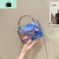 镭射手提单肩小包包女包2020新款百搭亮面时尚链条斜挎休闲果冻包NEW LAKE女斜挎包