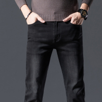 金盾(KIN DON)秋冬厚款牛仔裤男冬天直筒宽松弹力大码休闲长裤子