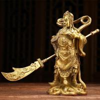 美帮汇铜关公摆件 铜关羽武佛像关二爷 铜伽蓝护法菩萨佛像