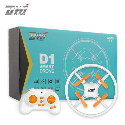 Dwi360°防护耐摔-防撞保护圈迷你无人机UFO飞碟航模男孩小型充电无线遥控飞机儿童玩具橙色-定高-礼品盒