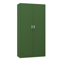豪利特铁皮更衣柜宿舍储物柜钢制内务柜制式绿皮衣帽柜绿色2门更衣