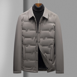 衬衫领轻薄羽绒服秋季新款男士青年潮流羽绒服防寒保暖羽绒外套男