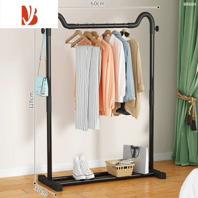三维工匠简易晾衣架落地折叠卧室家用晒衣服架子阳台收纳凉衣服单杆挂衣架