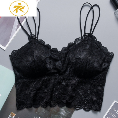 Ideamini性感蕾丝美背抹胸吊带小背心带胸垫打底防走光内搭短款裹胸内衣薄抹胸