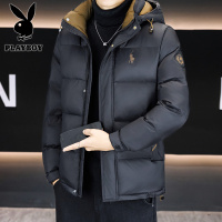 花花公子新款高品质冬季新款户外防寒服三防连帽加绒加厚羽绒服男装夹克外套