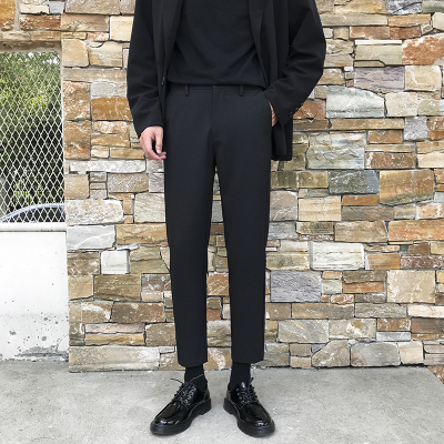SUNTEK轻熟风裤子男新款男生九分裤修身直筒西装裤小脚裤色百搭西裤男西裤