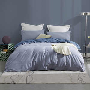 罗莱家纺床上四件套1.5m床全棉双人霁风织蓝