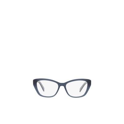 普拉达(PRADA)海军蓝猫眼框平光镜猫眼造型时尚百搭配镜腿徽标标 白色