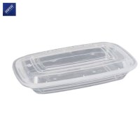 安居先森美式加厚带盖单格方餐盒150套/箱 透明1000ml(箱)