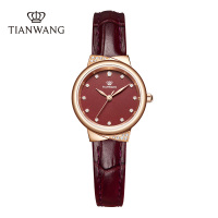 天王手表 女士石英表精致气质女表时尚休闲ins风圆形女士腕表3951