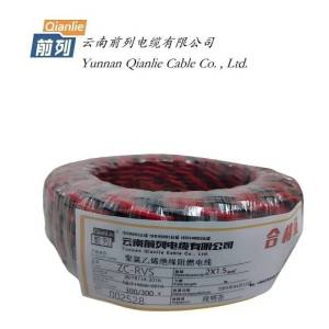 前列 聚氯乙烯绝缘阻燃电线 ZC-RVS 2x1mm2 100米卷