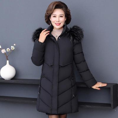 迪鲁奥(DILUAO)40岁50岁妈妈穿的棉服妈妈冬装2021新款洋气中年女装冬季保暖外套连帽