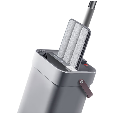 大卫大号平板拖把免手洗刮干湿两用拖把Z9-3 [一杆2块拖布]+加厚拖板+拖桶整套