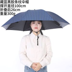 翊橙头盔伞带头上的伞帽头戴式遮阳钓鱼伞大号采茶斗笠雨伞帽斗篷头盔