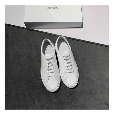 Ideaminicommon小白鞋女情侣百搭低帮平底系带休闲板鞋女单鞋圆头运动鞋休闲鞋