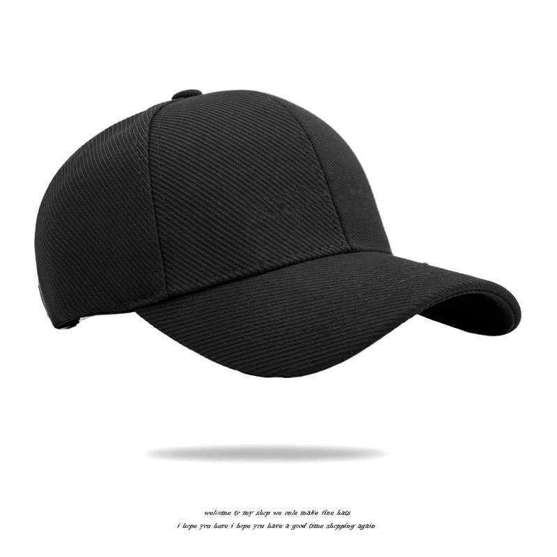 大头围棒球帽硬顶女秋季日系纯色遮脸鸭舌帽深顶学生情侣帽子潮男