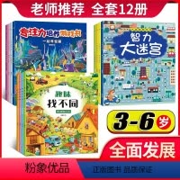 专注力+大迷宫+找不同 全套12册 [正版]全套12册走迷宫大冒险找不同专注力训练游戏培养逻辑思维全脑开发书幼儿趣味益智