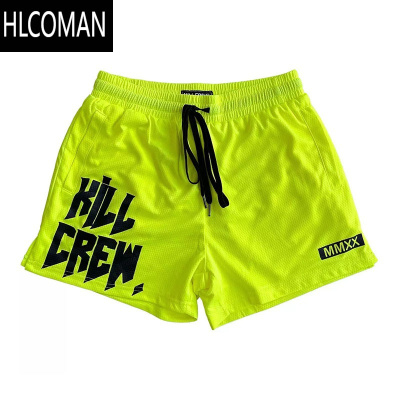 HLCOMAN运动网眼速干潮牌男新款练腿训练三分裤肌肉健身长跑篮球短裤