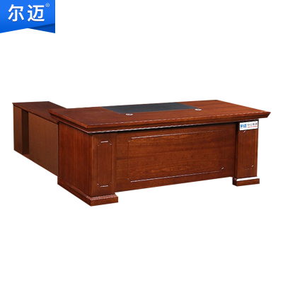 尔迈办公家具办公桌椅组合现代简约板式大班台主管桌经理桌写字台带副柜2m