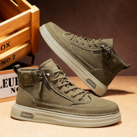 男鞋新款秋冬厚底工装板鞋男士户外潮流中帮马丁靴时尚休闲鞋