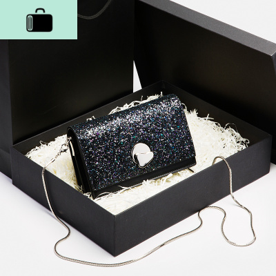 包包女包新款2020夏季网红单肩包时尚百搭亮片韩版链条斜挎小方包NEW LAKE女斜挎包