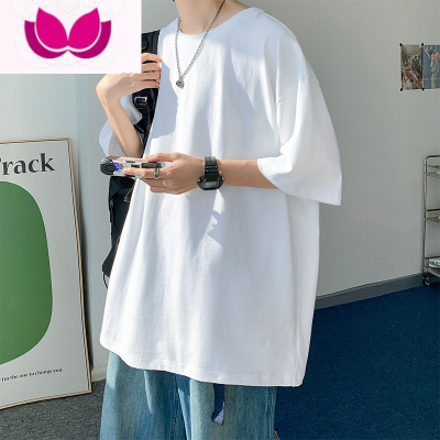 七斓潮流大版纯色纯白百搭宽松内搭半袖短袖T恤男女打底衣服t