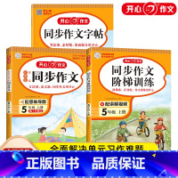 作文+阶梯训练+字帖3本套装 五年级上 [正版]5年级上册同步作文同步作文字帖同步作文阶梯训练小学生五年级上册配讲解视频