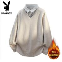 花花公子新款[新款]2025年秋冬款翻领针织毛衣男